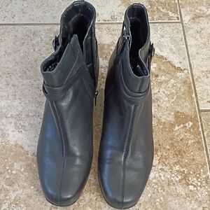 Women's Black Leather Ankle Boots